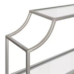 Étagère Murale Étagée Argentée 20" x 30" : 4 niveaux en verre, cadre en métal, aucun assemblage requis
