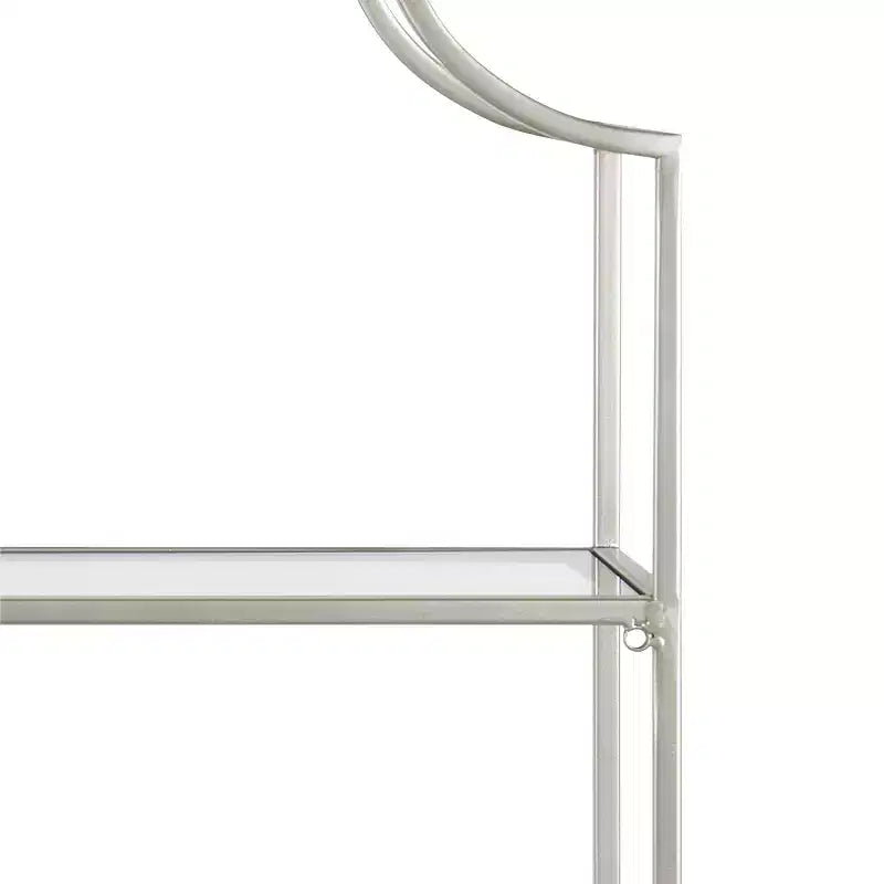 Étagère Murale Étagée Argentée 20" x 30" : 4 niveaux en verre, cadre en métal, aucun assemblage requis