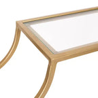 Étagère murale métallique 18" x 24" Dorée : Rangement élégant, présentoir en verre à 3 niveaux