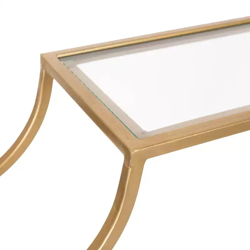 Étagère murale métallique 18" x 24" Dorée : Rangement élégant, présentoir en verre à 3 niveaux