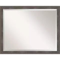 30" x 24" Pinstripe Lead Framed Bathroom Vanity Wall Mirror Gray - Amanti Art: Modern Rectangle, Beveled, Wood Frame, Wall Mounted