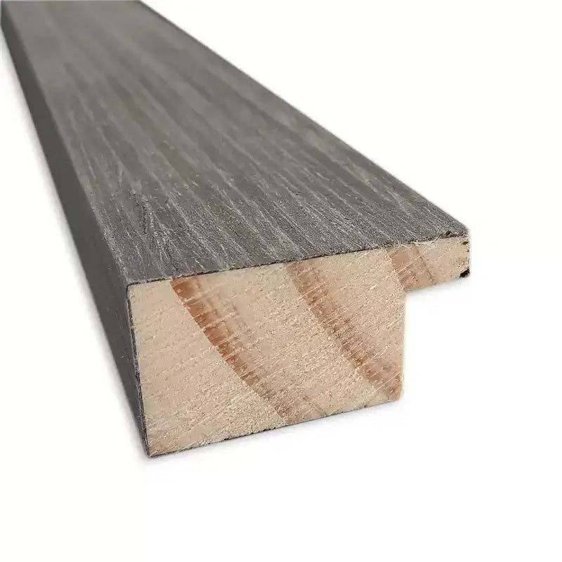 Miroir mural de salle de bain encadré plomb Pinstripe gris 30" x 24" : Rectangle moderne, biseauté, cadre en bois, montage mural