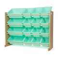 Humble Crew Kids' Toy Organizer with 16 Storage Bins Natural/Mint