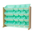 Humble Crew Kids' Toy Organizer with 16 Storage Bins Natural/Mint