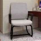 Chaise de bureau minimaliste, chaise d'ordinateur rembourrée avec cadre en métal et accoudoirs, chaise confortable pour la maison et le bureau