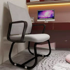 Chaise de bureau minimaliste, chaise d'ordinateur rembourrée avec cadre en métal et accoudoirs, chaise confortable pour la maison et le bureau