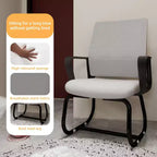 Chaise de bureau minimaliste, chaise d'ordinateur rembourrée avec cadre en métal et accoudoirs, chaise confortable pour la maison et le bureau