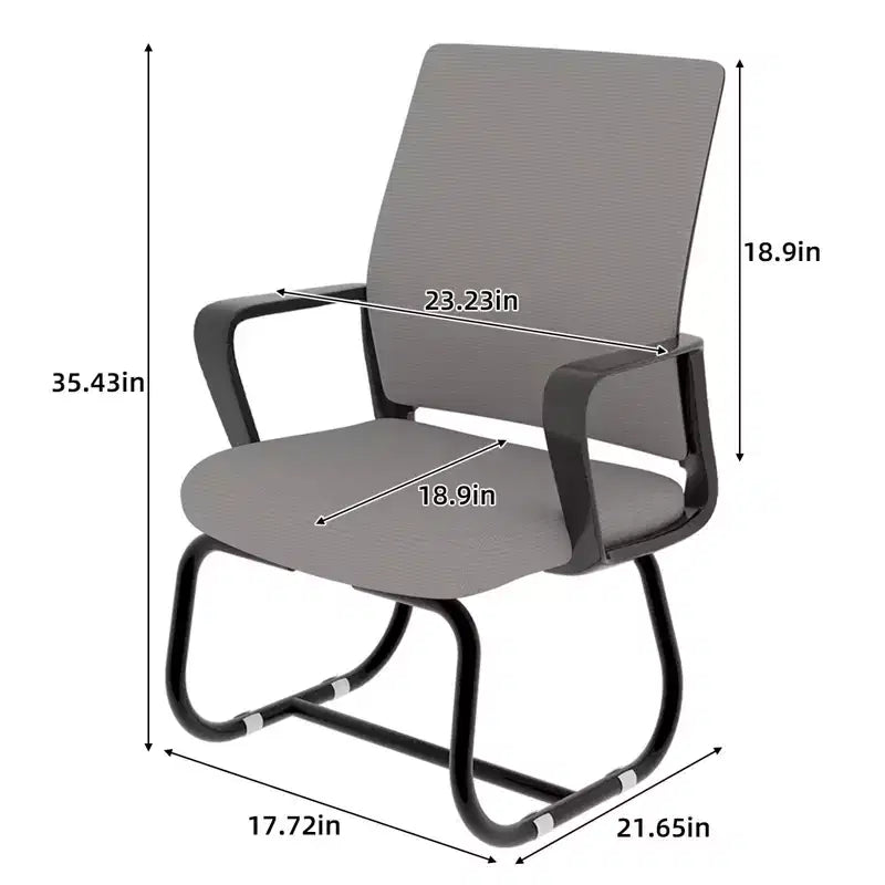 Chaise de bureau minimaliste, chaise d'ordinateur rembourrée avec cadre en métal et accoudoirs, chaise confortable pour la maison et le bureau