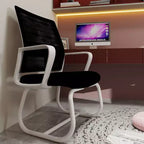 Chaise de bureau minimaliste, chaise d'ordinateur rembourrée avec cadre en métal et accoudoirs, chaise confortable pour la maison et le bureau