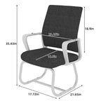 Chaise de bureau minimaliste, chaise d'ordinateur rembourrée avec cadre en métal et accoudoirs, chaise confortable pour la maison et le bureau