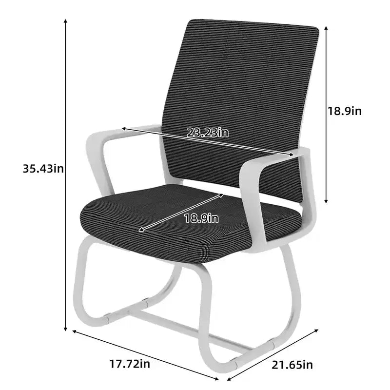 Chaise de bureau minimaliste, chaise d'ordinateur rembourrée avec cadre en métal et accoudoirs, chaise confortable pour la maison et le bureau