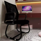 Chaise de bureau minimaliste, chaise d'ordinateur rembourrée avec cadre en métal et accoudoirs, chaise confortable pour la maison et le bureau
