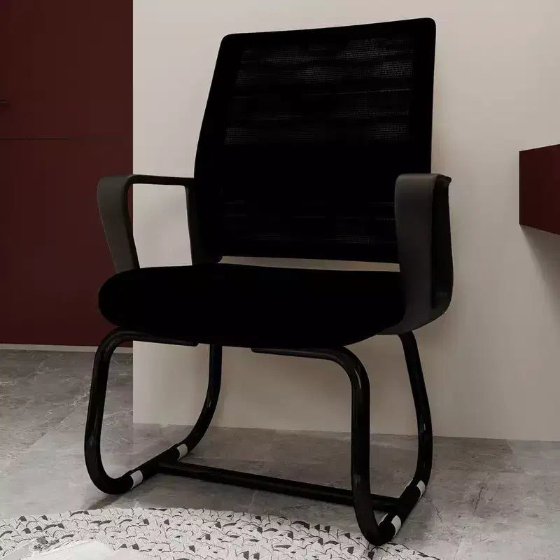 Chaise de bureau minimaliste, chaise d'ordinateur rembourrée avec cadre en métal et accoudoirs, chaise confortable pour la maison et le bureau