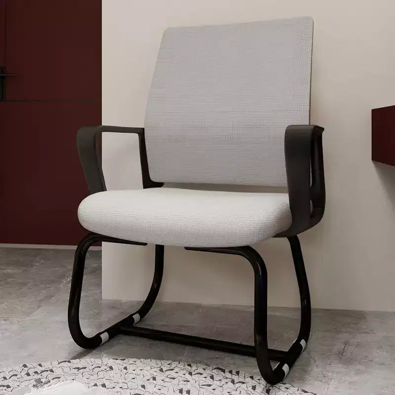 Chaise de bureau minimaliste, chaise d'ordinateur rembourrée avec cadre en métal et accoudoirs, chaise confortable pour la maison et le bureau