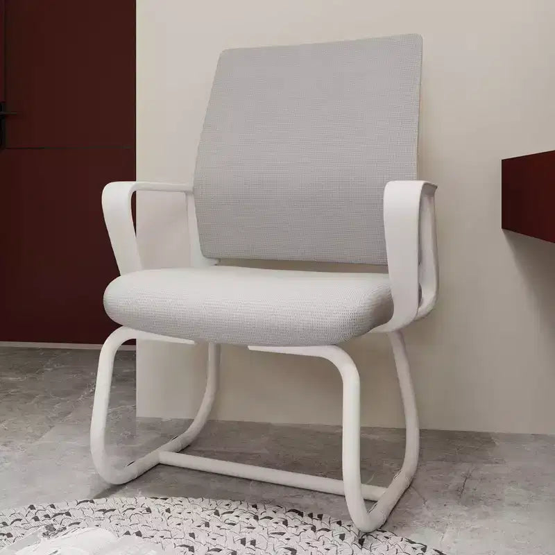 Chaise de bureau minimaliste, chaise d'ordinateur rembourrée avec cadre en métal et accoudoirs, chaise confortable pour la maison et le bureau