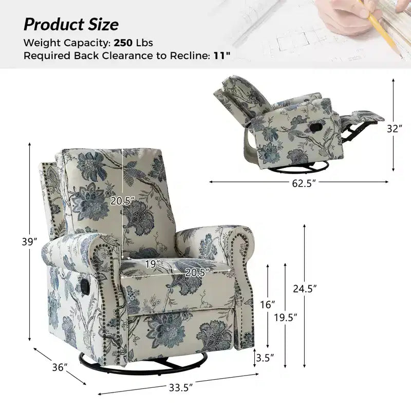 Fauteuil inclinable pivotant et coulissant manuel
