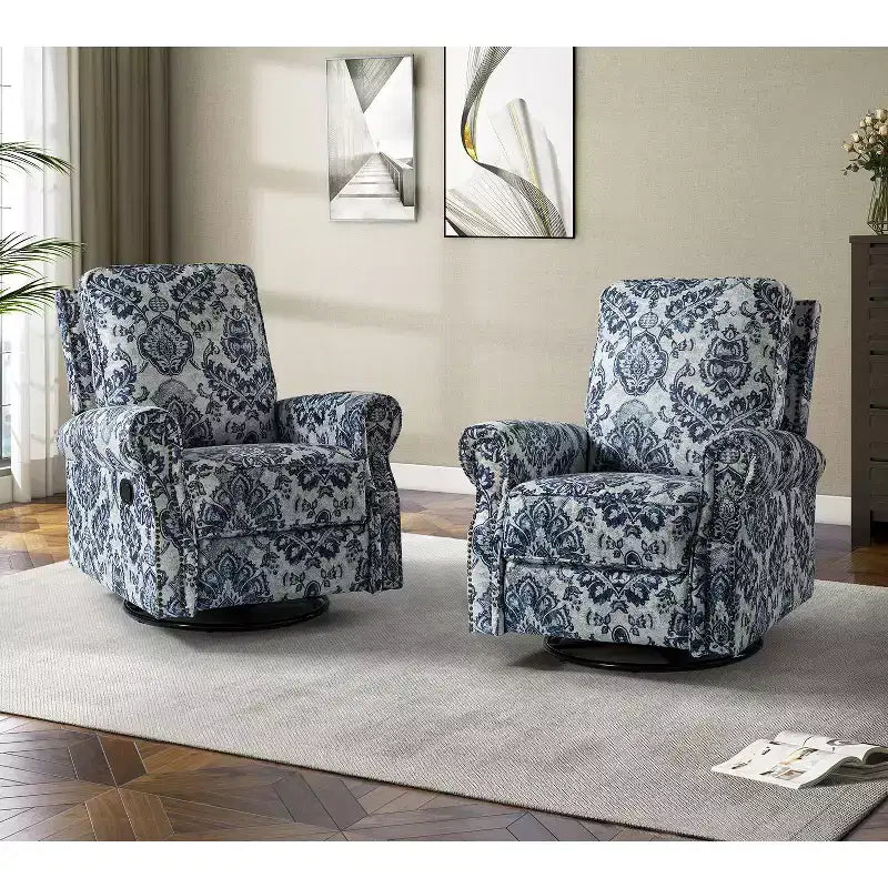Kaspar Manual Swivel Glider Recliner Set of 2|HULALA HOME
