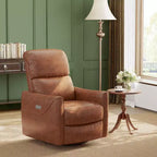 Fauteuil de relaxation pivotant avec soutien lombaire, intérieur en simili cuir, adapté pour le salon, la chambre de bébé