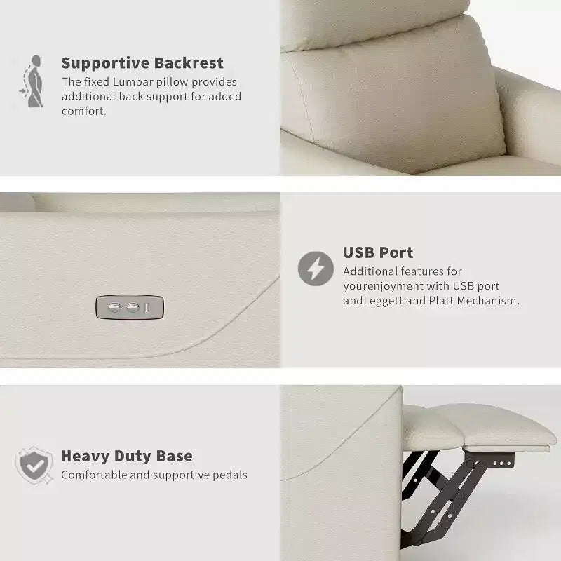 Fauteuil de relaxation pivotant avec soutien lombaire, intérieur en simili cuir, adapté pour le salon, la chambre de bébé