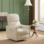 Fauteuil de relaxation pivotant avec soutien lombaire, intérieur en simili cuir, adapté pour le salon, la chambre de bébé