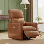 Fauteuil de relaxation pivotant avec soutien lombaire, intérieur en simili cuir, adapté pour le salon, la chambre de bébé