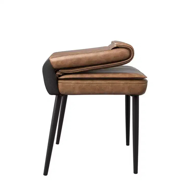 Chaises de salle à manger rembourrées, chaises de cuisine en similicuir avec pieds en métal, chaises d'appoint de salle à manger modernes marron