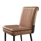 Chaises de salle à manger rembourrées, chaises de cuisine en similicuir avec pieds en métal, chaises d'appoint de salle à manger modernes marron