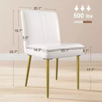 Chaises de salle à manger rembourrées, chaises de cuisine en similicuir avec pieds en métal, chaises d'appoint de salle à manger modernes marron