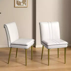 Chaises de salle à manger rembourrées, chaises de cuisine en similicuir avec pieds en métal, chaises d'appoint de salle à manger modernes marron