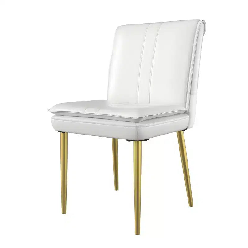 Chaises de salle à manger rembourrées, chaises de cuisine en similicuir avec pieds en métal, chaises d'appoint de salle à manger modernes marron
