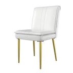 Chaises de salle à manger rembourrées, chaises de cuisine en similicuir avec pieds en métal, chaises d'appoint de salle à manger modernes marron