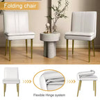 Chaises de salle à manger rembourrées, chaises de cuisine en similicuir avec pieds en métal, chaises d'appoint de salle à manger modernes marron