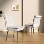 Chaises de salle à manger rembourrées, chaises de cuisine en similicuir avec pieds en métal, chaises d'appoint de salle à manger modernes marron
