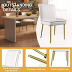 Chaises de salle à manger rembourrées, chaises de cuisine en similicuir avec pieds en métal, chaises d'appoint de salle à manger modernes marron