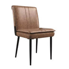 Chaises de salle à manger rembourrées, chaises de cuisine en similicuir avec pieds en métal, chaises d'appoint de salle à manger modernes marron