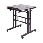 Petit bureau debout à hauteur réglable, bureau mobile avec plateau inclinable et roues verrouillables, bureau d'ordinateur portable roulant portable pour la maison