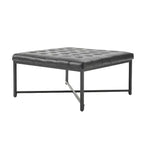 Genaro Modern Genuine Leather Bench with X-Shaped Metal Base|HULALA HOME