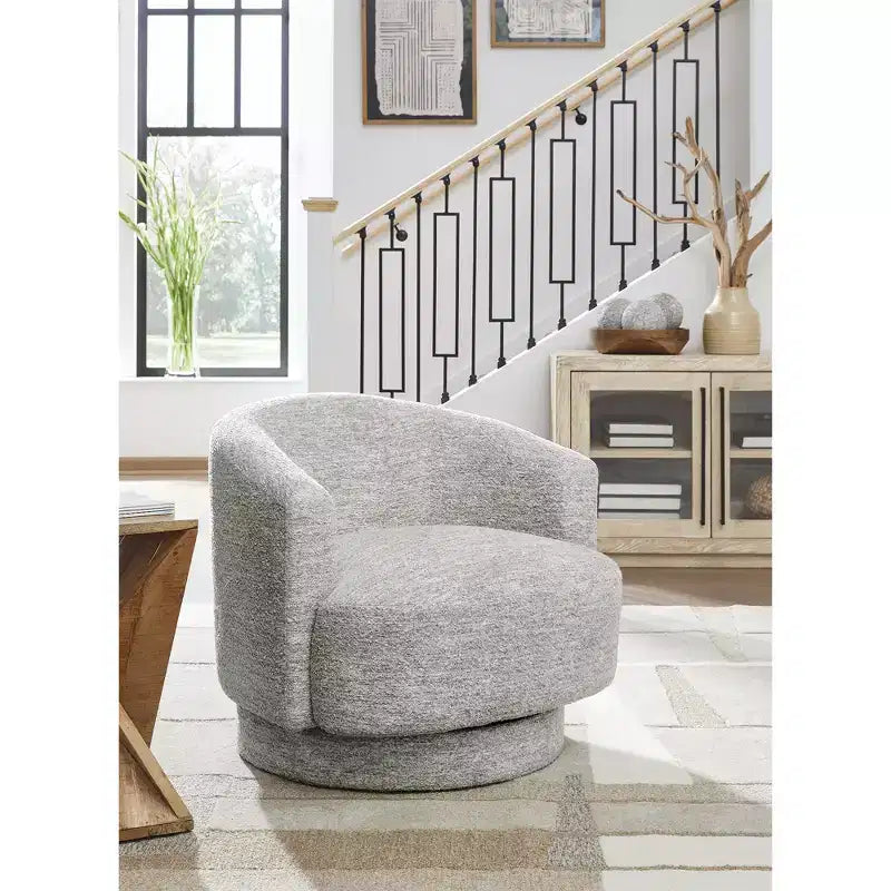 Fauteuil d'appoint pivotant à 360 degrés gris pierre