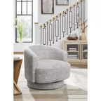 Fauteuil d'appoint pivotant à 360 degrés gris pierre