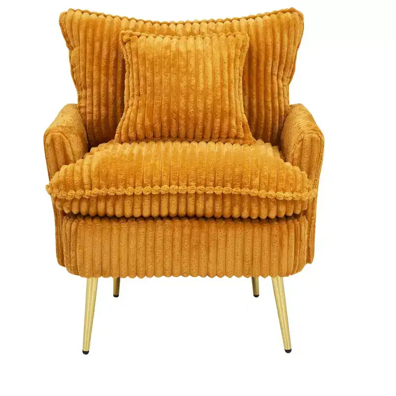 Fauteuil d'appoint moderne avec accoudoirs et pieds dorés, petit fauteuil de loisirs, canapé simple pour salon, appartement