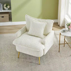 Fauteuil d'appoint moderne avec accoudoirs et pieds dorés, petit fauteuil de loisirs, canapé simple pour salon, appartement