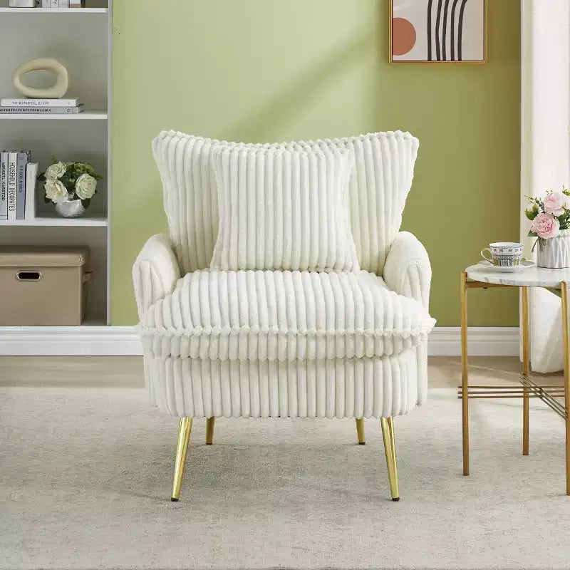 Fauteuil d'appoint moderne avec accoudoirs et pieds dorés, petit fauteuil de loisirs, canapé simple pour salon, appartement