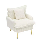Fauteuil d'appoint moderne avec accoudoirs et pieds dorés, petit fauteuil de loisirs, canapé simple pour salon, appartement