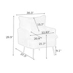 Fauteuil d'appoint moderne avec accoudoirs et pieds dorés, petit fauteuil de loisirs, canapé simple pour salon, appartement