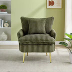 Fauteuil d'appoint moderne avec accoudoirs et pieds dorés, petit fauteuil de loisirs, canapé simple pour salon, appartement