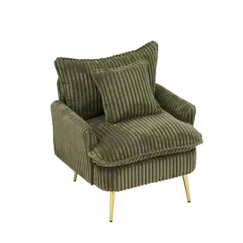 Fauteuil d'appoint moderne avec accoudoirs et pieds dorés, petit fauteuil de loisirs, canapé simple pour salon, appartement