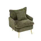 Fauteuil d'appoint moderne avec accoudoirs et pieds dorés, petit fauteuil de loisirs, canapé simple pour salon, appartement