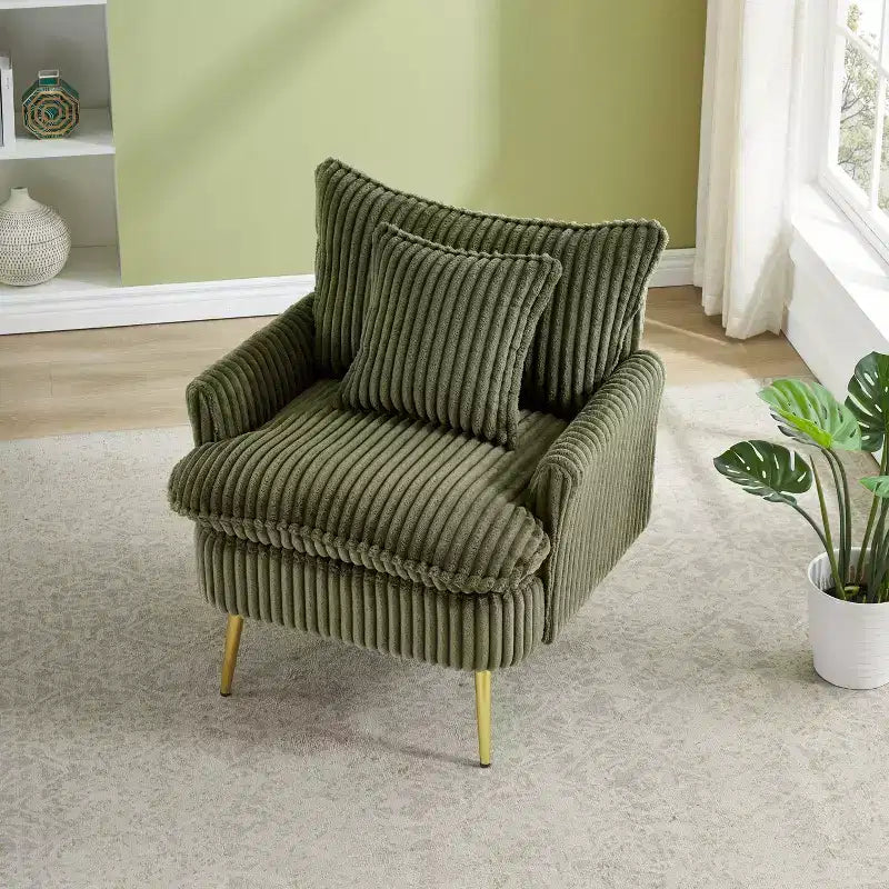 Fauteuil d'appoint moderne avec accoudoirs et pieds dorés, petit fauteuil de loisirs, canapé simple pour salon, appartement