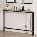 39.3 Console avec station d'alimentation intégrée, table d'entrée étroite avec ports USB et prises de courant, table de canapé pour salon