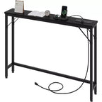 39.3 Console avec station d'alimentation intégrée, table d'entrée étroite avec ports USB et prises de courant, table de canapé pour salon